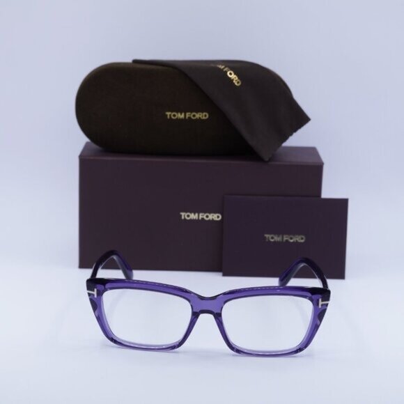 Tom Ford FT5894-B 081 Square Eyeglasses 56mm - Violet - Picture 2 of 10